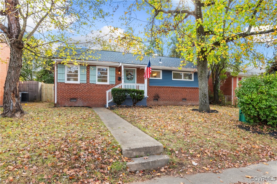 2106 Ridgemont Road Richmond, VA 23224 - Photo 1 of 32 View of front facade featuring brick siding, centr