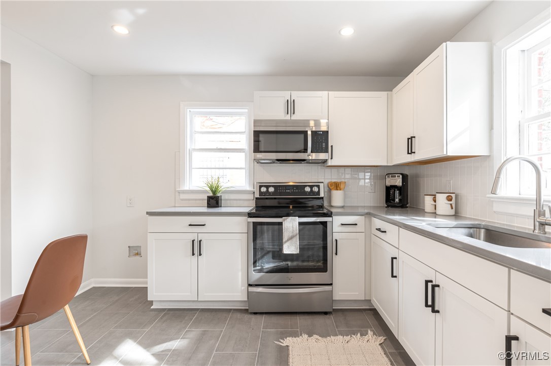 2106 Ridgemont Road Richmond, VA 23224 - Photo 17 of 32 Kitchen featuring decorative backsplash, stainless