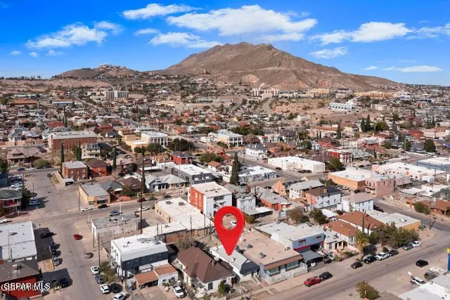 an aerial view of a city