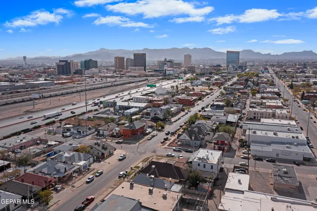 an aerial view of a city