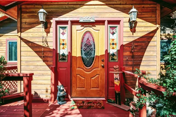 a front view of a house