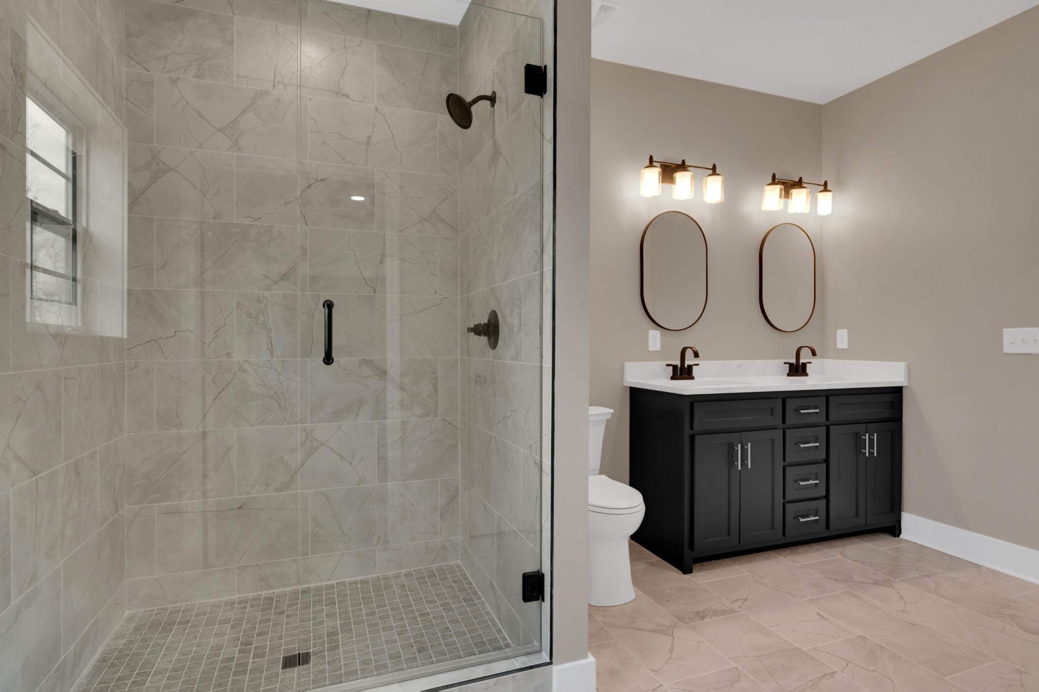 50 Aedc Lakeview Road Estill Springs, TN 37330 - Photo 12 of 22 a bathroom with a double vanity sink mirror and shower