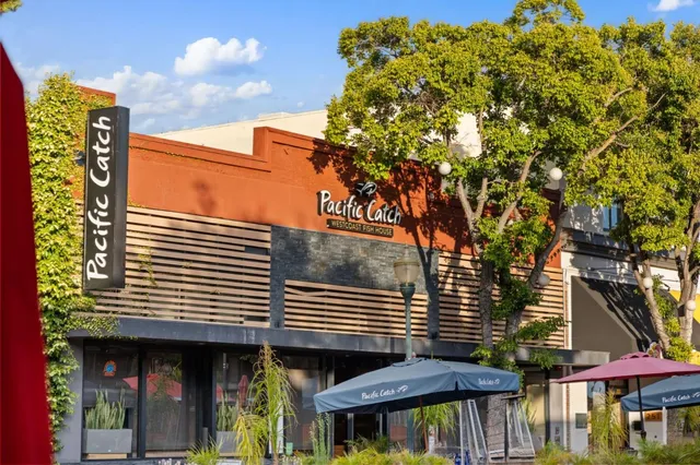 a front view of a building with street