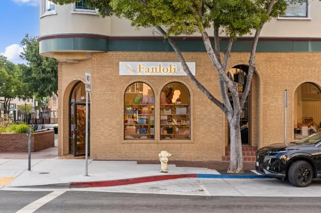 a front view of a building with street