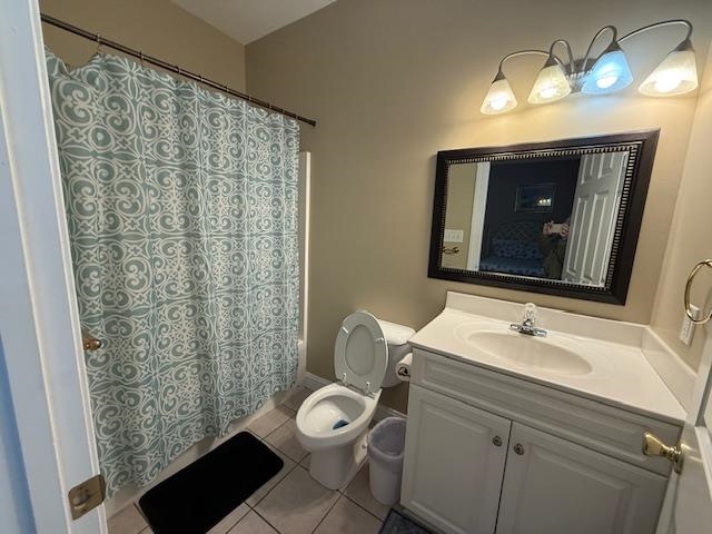 114 A 6th Avenue South Surfside Beach, SC 29575 - Photo 15 of 20 Full bath with vanity, shower / bath combination with curtain, and light tile patterned floors