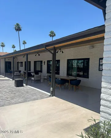 a view of a house with patio