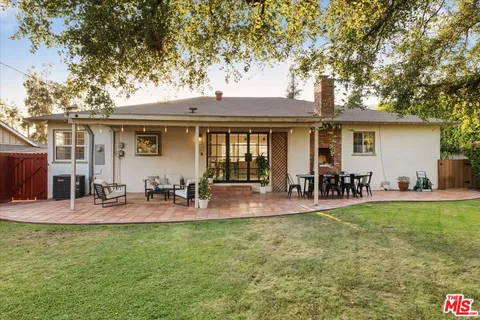 a building outdoor space with patio furniture