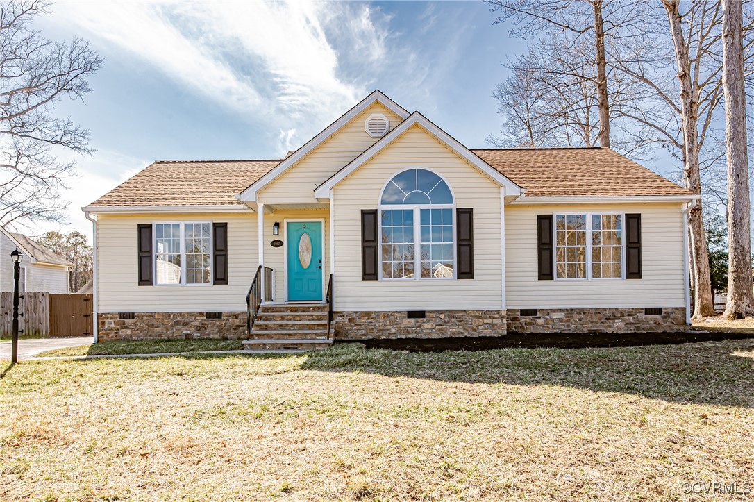 5012 Clear Ridge Court Midlothian, VA 23112 - Photo 1 of 1 Ranch-style house featuring entry steps, roof with