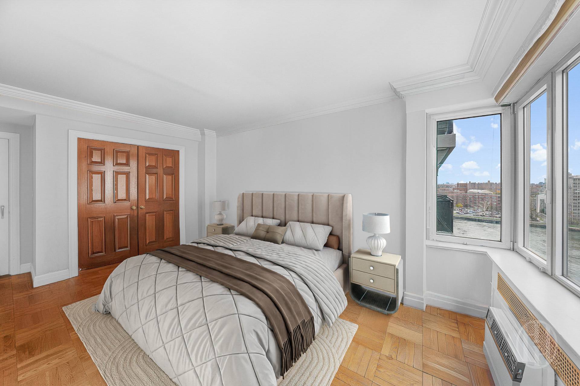 45 East End Avenue, Unit 10F Manhattan, NY 10028 - Photo 11 of 21 a bedroom with a bed and a window