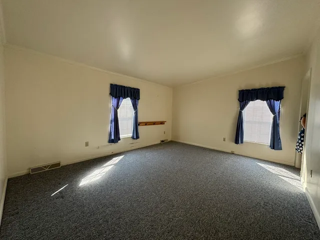 an empty room with closet