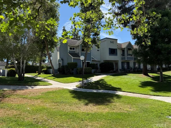 a front view of a house with a yard and a large tree