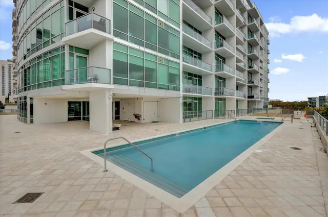 a view of a building with a outdoor space