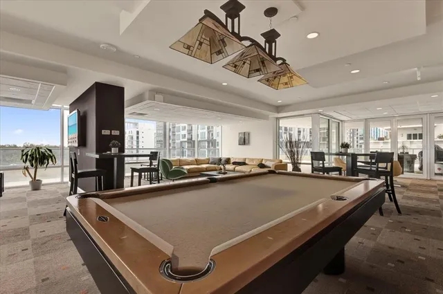 a room with gym equipment and lots of counter space