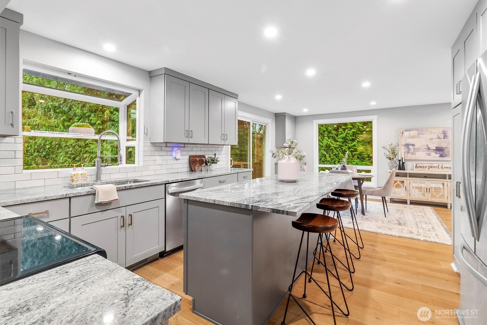 299 Friday Creek Road Bellingham, WA 98229 - Photo 14 of 36 a kitchen with granite countertop lots of counter top space and a window