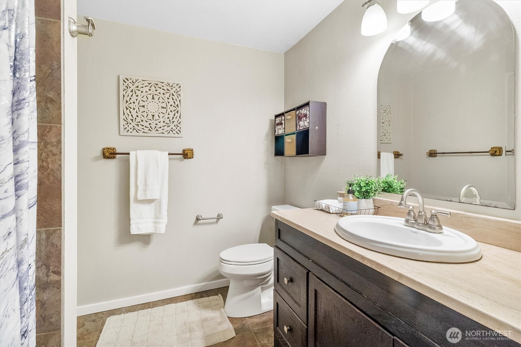 299 Friday Creek Road Bellingham, WA 98229 - Photo 18 of 36 a bathroom with a sink toilet and a mirror
