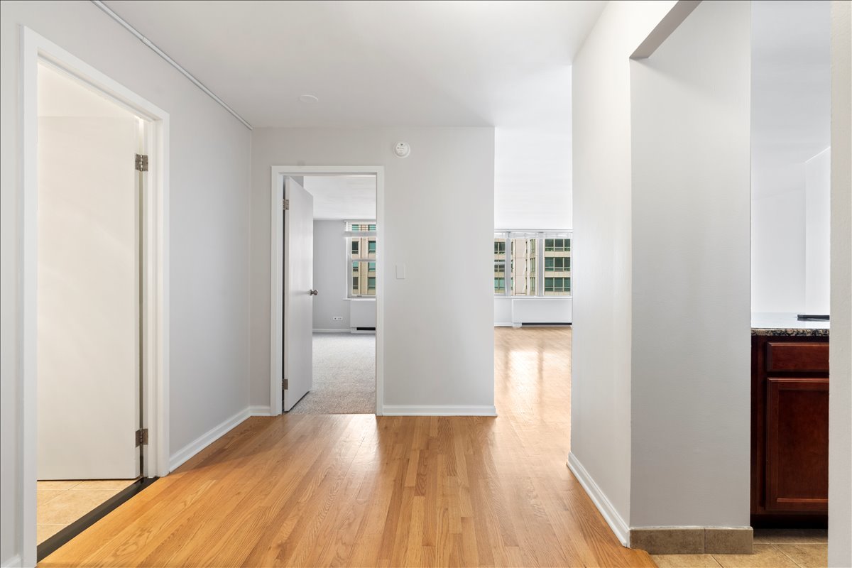 525 West Hawthorne Place, Unit 808 Chicago, IL 60657 - Photo 5 of 29 a view of hallway with wooden floor