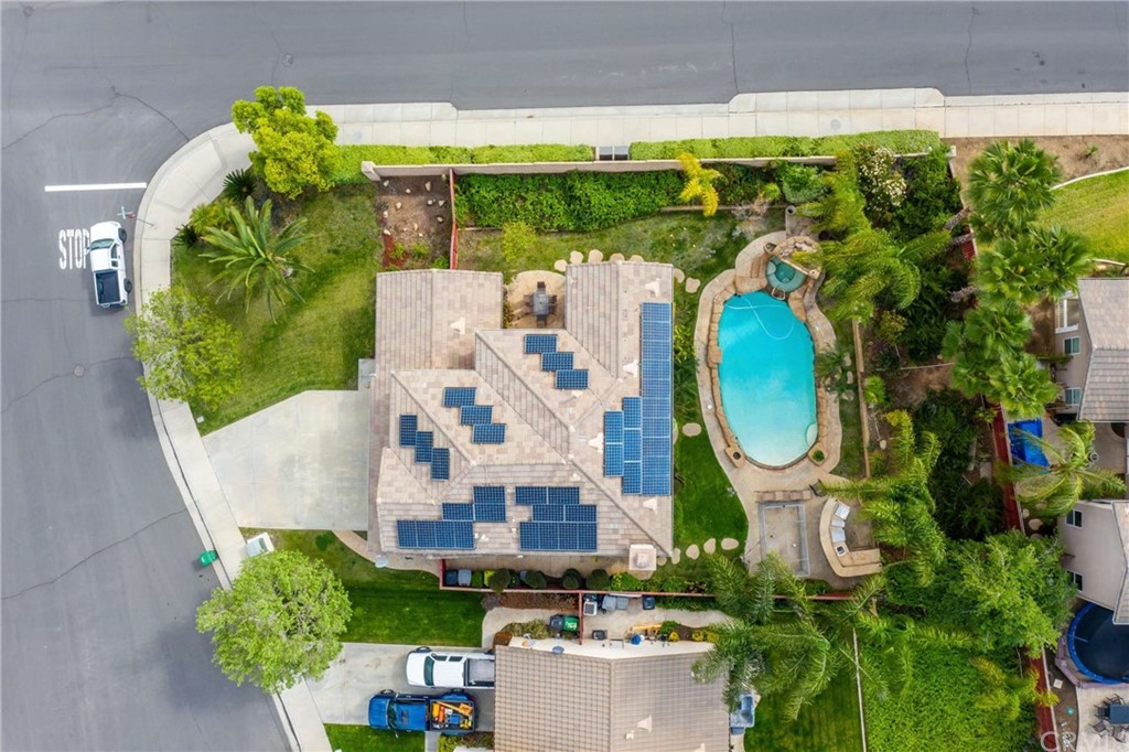 23537 Cantara Road Corona, CA 92883 - Photo 8 of 60 an aerial view of a house with a swimming pool