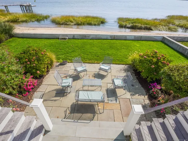 a view of yard with outdoor seating