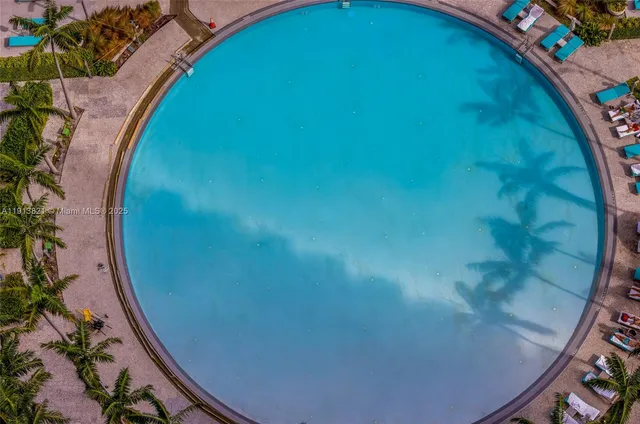 an aerial view of swimming pool