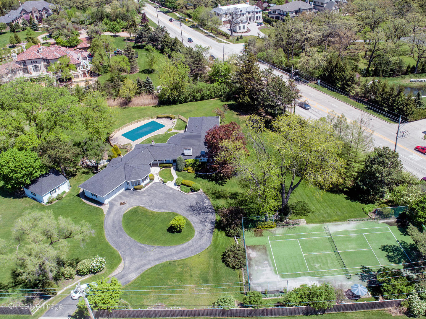 6401 South County Line Road Burr Ridge, IL 60527 - Photo 50 of 57 an aerial view of a house