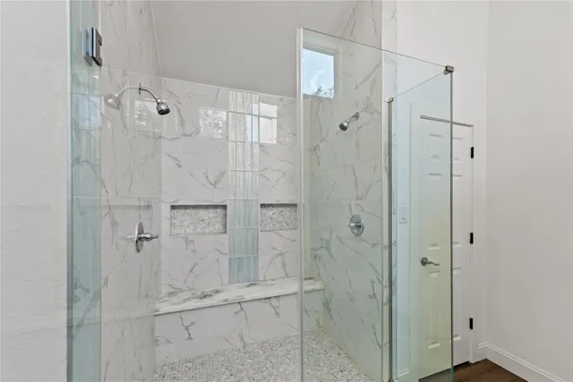 a bathroom with a shower