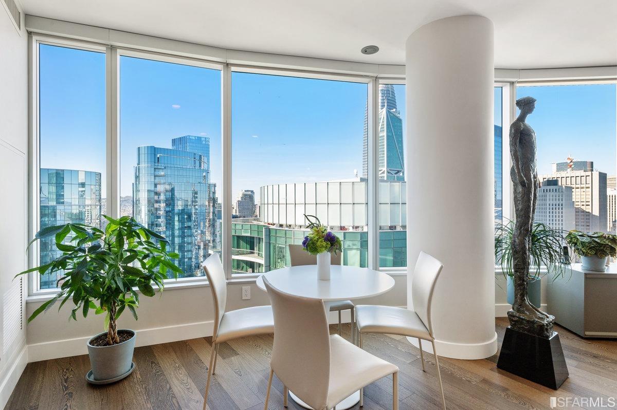 338 Spear Street, Unit 39E San Francisco, CA 94105 - Photo 17 of 97 a view of a dining room with furniture window and wooden floor