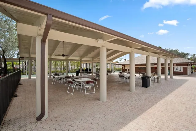 a park view with a bench