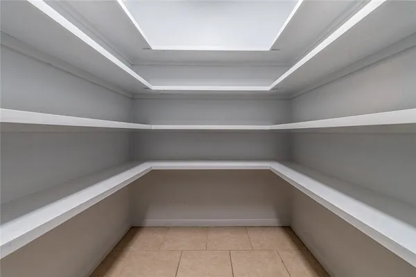 a storage room with empty racks