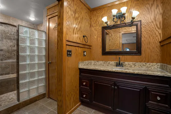 a bathroom with a shower