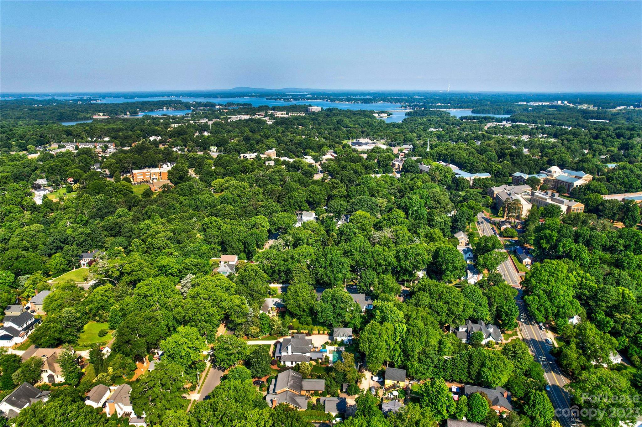 517 Lorimer Road Davidson, NC 28036 - Photo 48 of 48 a view of a city with lush green forest