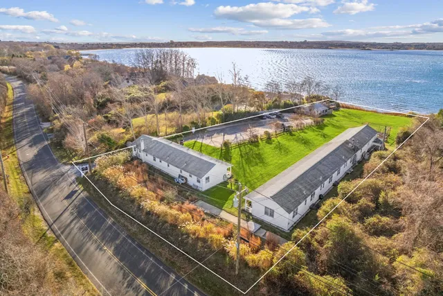 a view of a golf course with a fountain