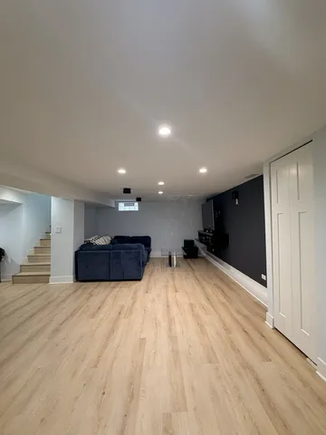 a living room with furniture and a couch