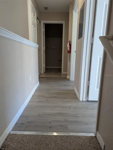 a view of wooden door