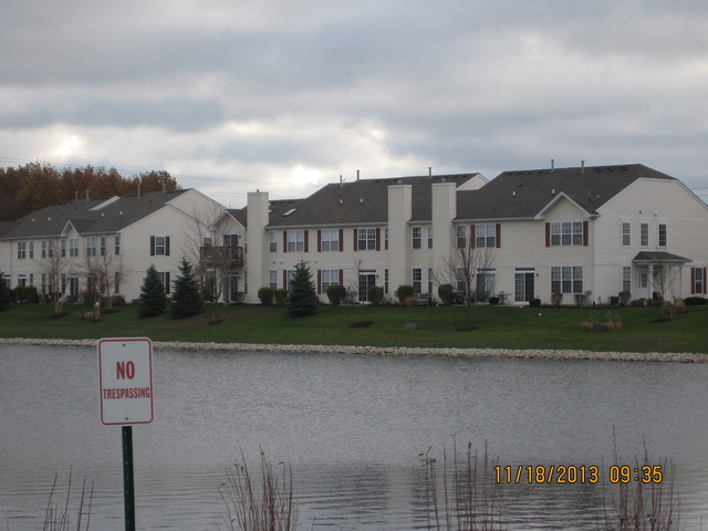 1974 West Cobblestone Road, Unit 3532303 Romeoville, IL 60446 - Photo 2 of 23 a view of a house next to a lake with a large trees