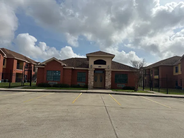 a front view of building with pathway