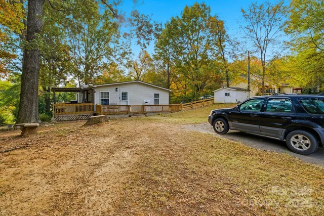 a car parked in front of a house