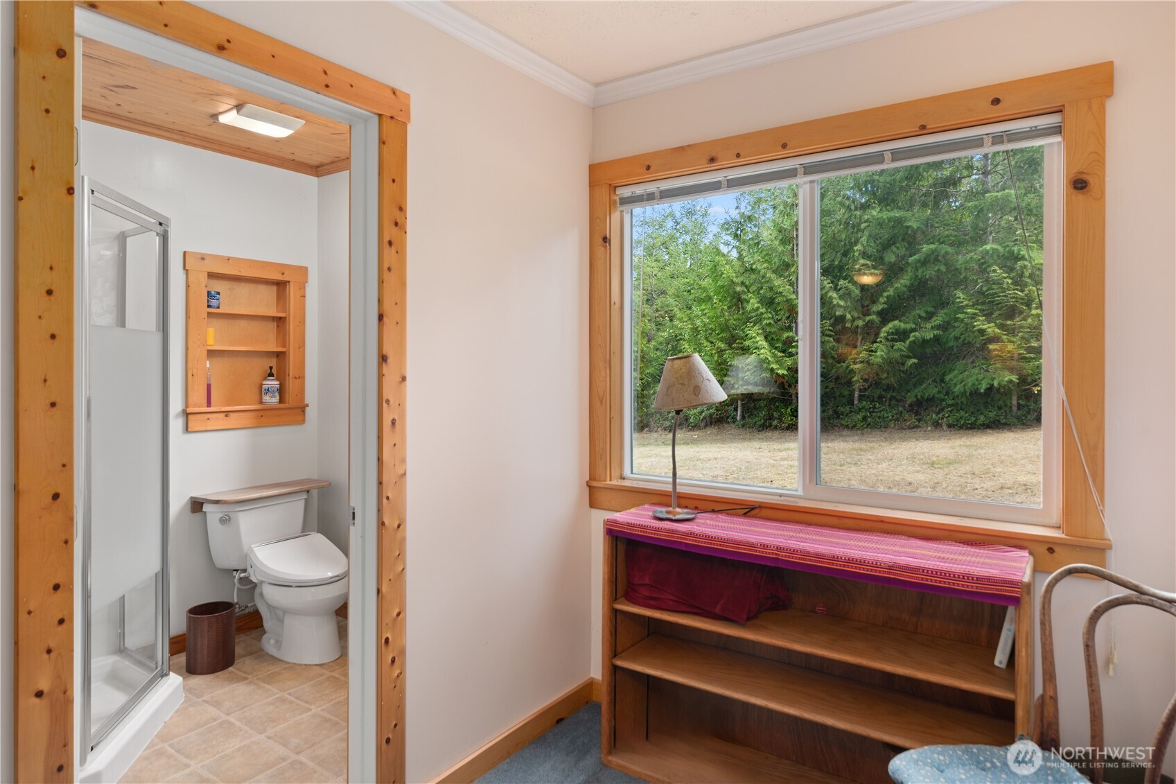2035 Egg And I Road Chimacum, WA 98325 - Photo 13 of 40 a view of bathroom with a large window and toilet