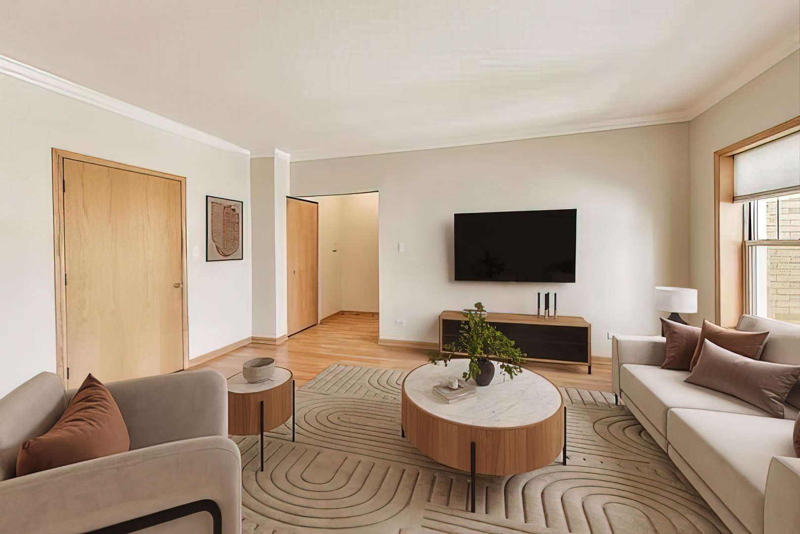 243 Washington Boulevard, Unit 3A Oak Park, IL 60302 - Photo 7 of 29 a living room with furniture and a flat screen tv