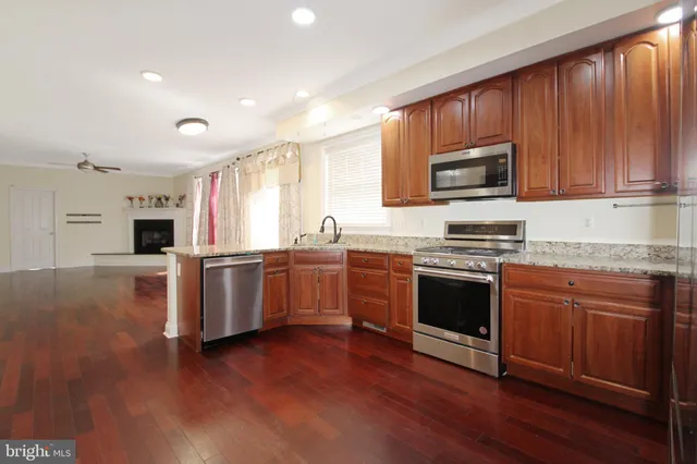 a hallway with cabinets