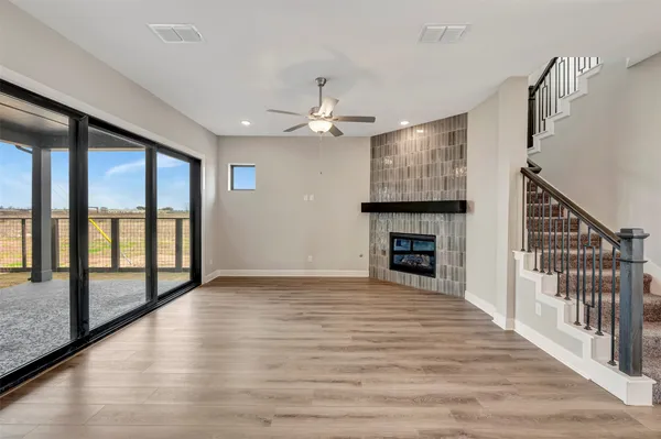 a bathroom with a double vanity sink and mirror