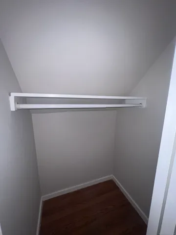 a view of small space with racks on the wall