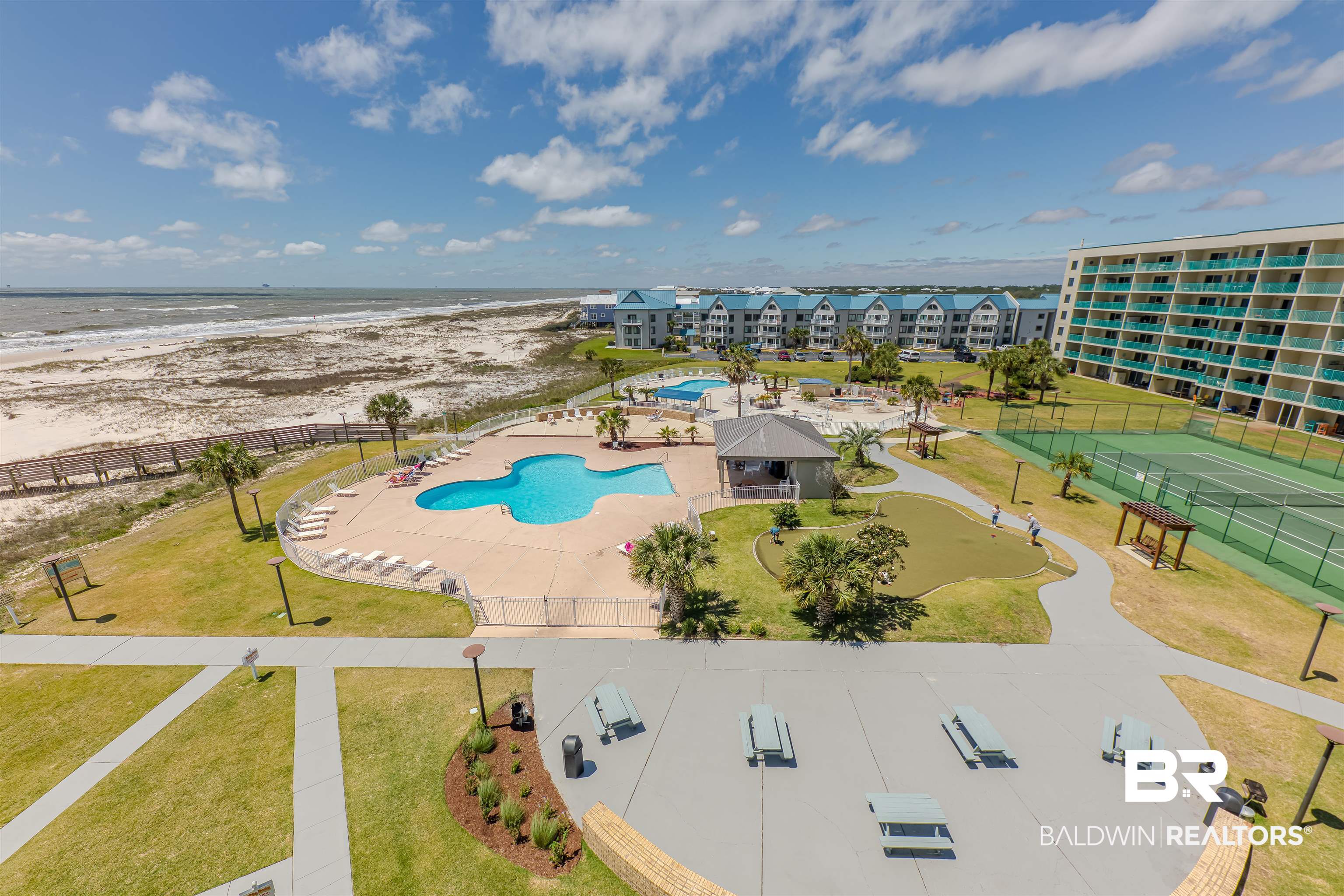 375 Plantation Road, Unit 5406 Gulf Shores, AL 36542 - Photo 16 of 23 Bird's eye view with a water view and a view of the beach