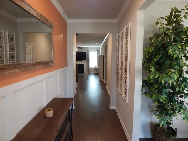 view of room with window and wooden floor