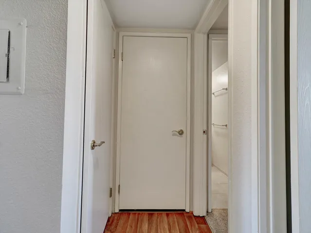 a view of a bedroom with a wardrobe space