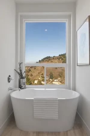 a view of a bathtub in a bathroom
