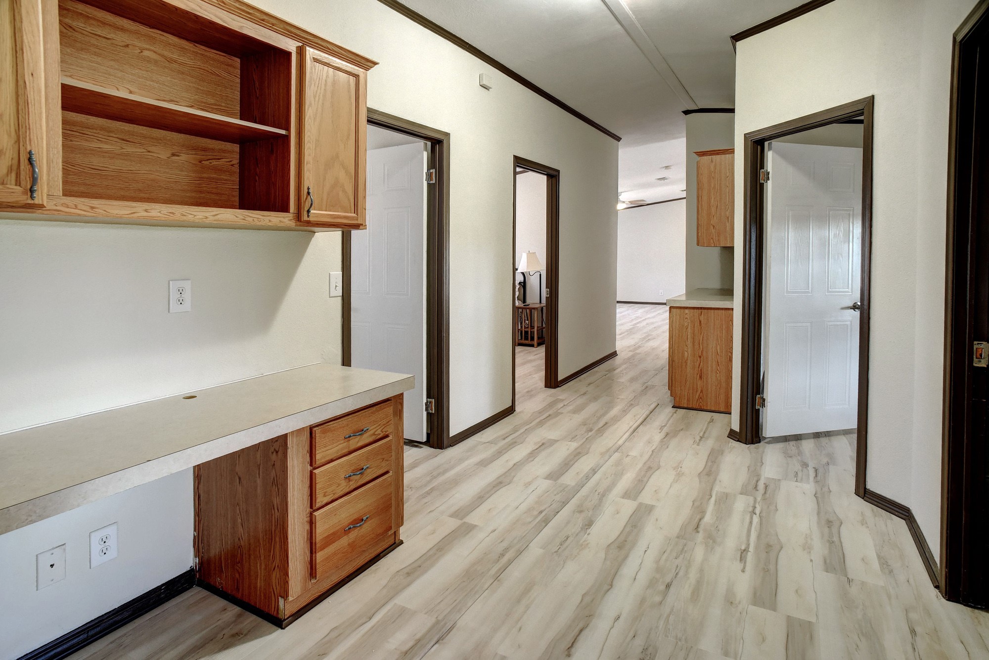 552 South Old Potato Road Paige, TX 78659 - Photo 19 of 40 a kitchen with stainless steel appliances granite countertop a refrigerator and a microwave oven