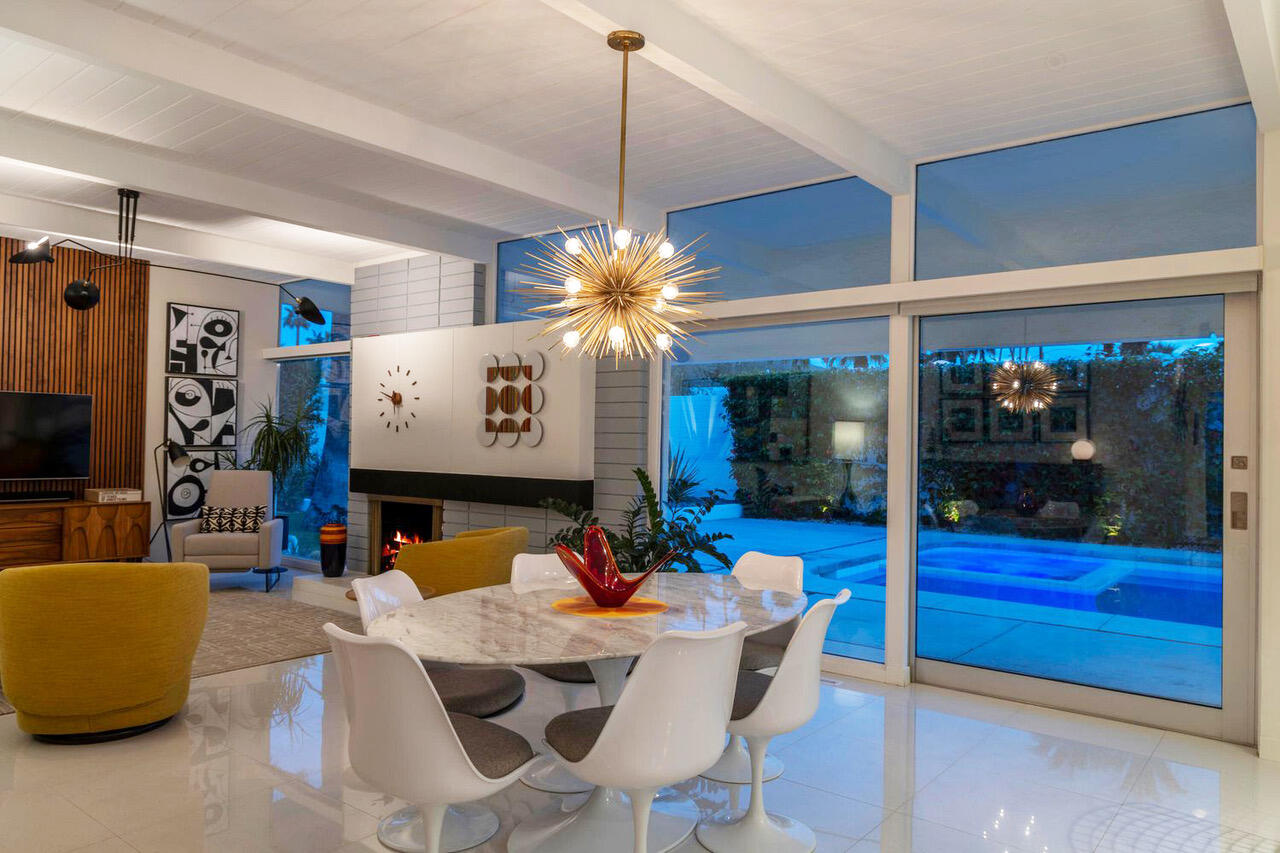 973 East La Jolla Road Palm Springs, CA 92264 - Photo 7 of 31 Looking out at the pool at night