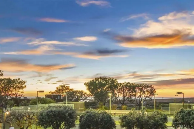 a view of a lake with a city