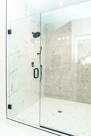 a bathroom with a shower