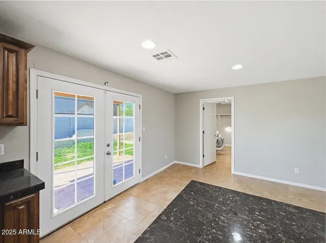 a view of hallway with window and hallway